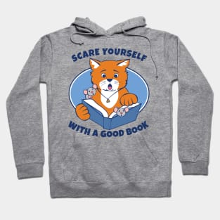 Reading Scary Stories Cat Mouse Hoodie